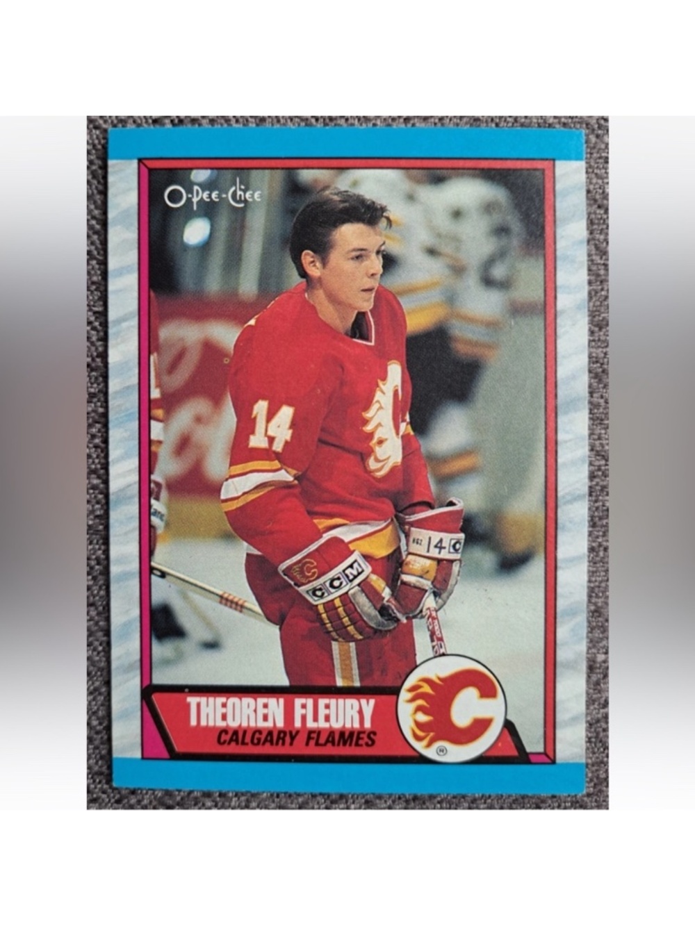 🇨🇦NOW $6 🍀 Theo Fleury 1989/90 OPC Calgary Flames Rookie RC Hockey Card